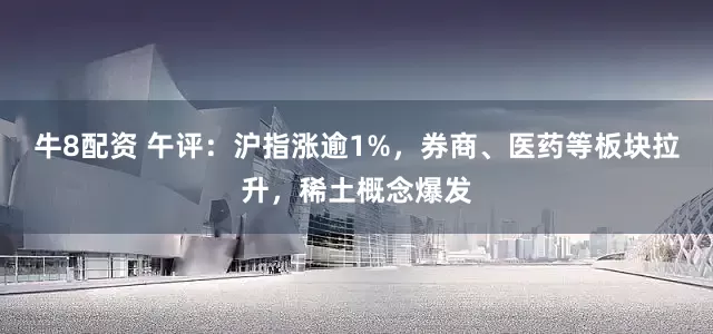 牛8配资 午评：沪指涨逾1%，券商、医药等板块拉升，稀土概念爆发